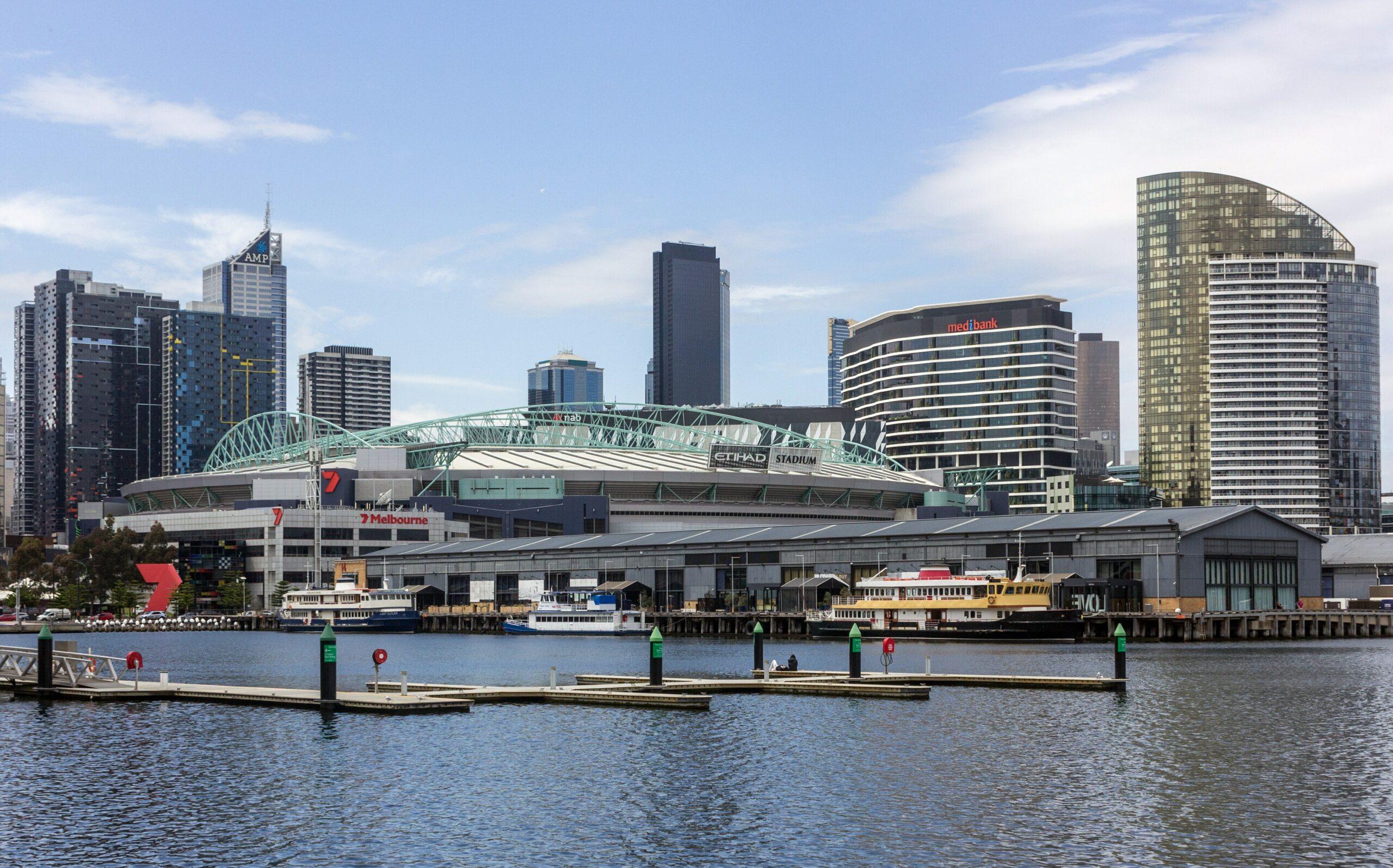 Docklands waterfront urban area. 
