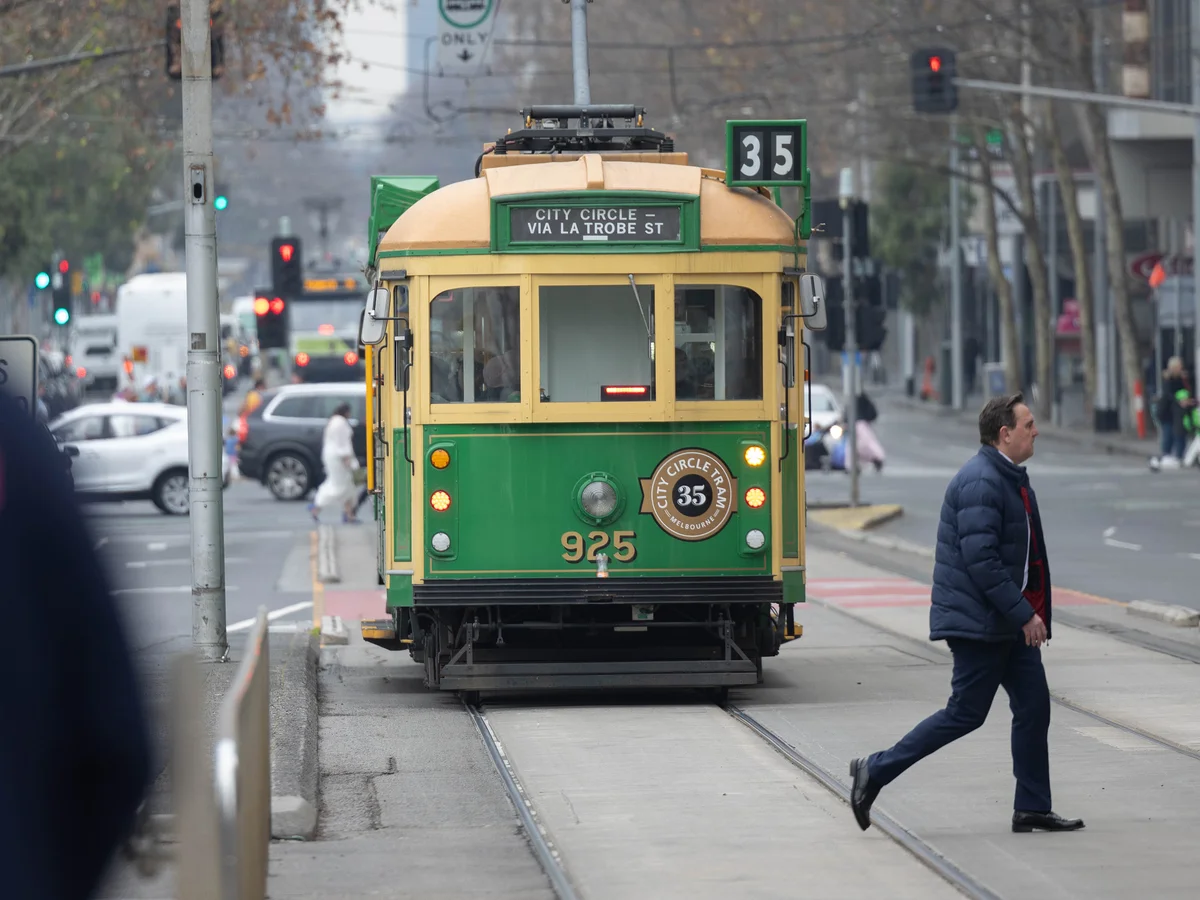 Melbourne free tram zone. 