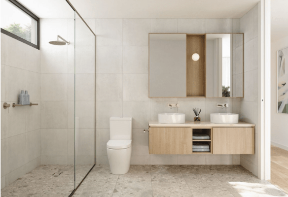 actual bathroom space of Wattle House