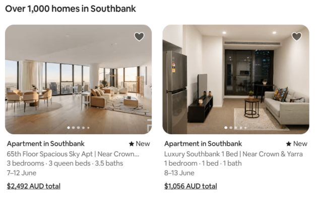 Reference price for house rentals in the Southbank area and Verdé's opportunity