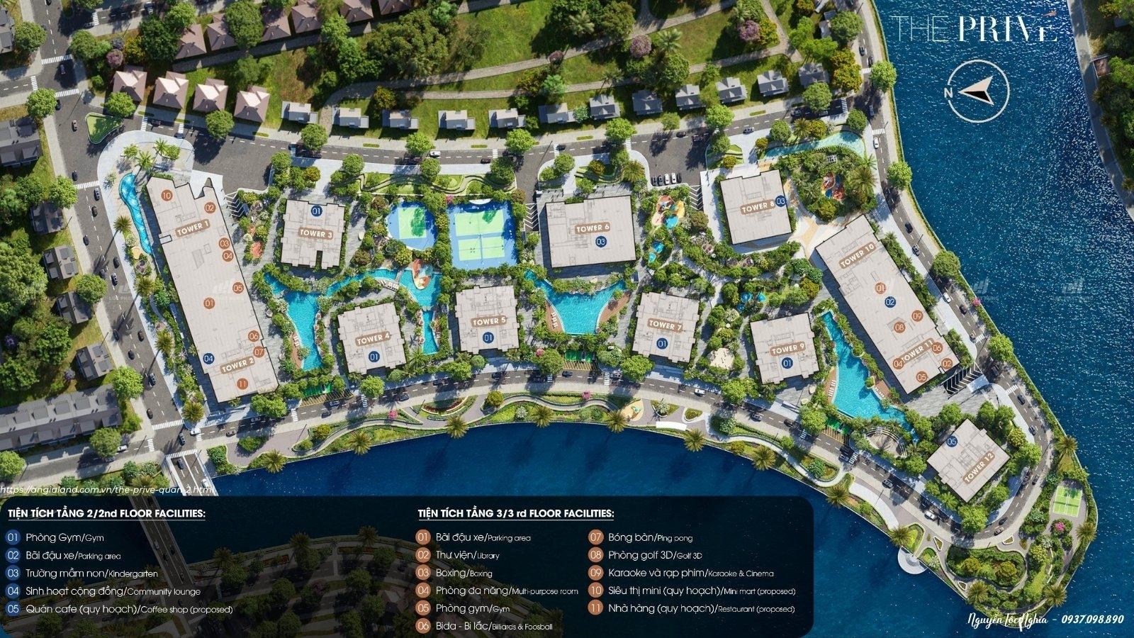 Detailed Floor Plan of Floors 2 and 3 of The Privé Apartment Building, District 2, Dat Xanh
